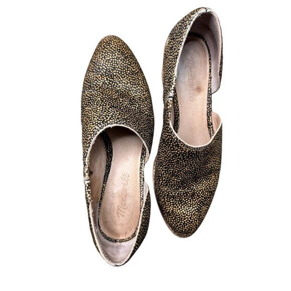 Madewell The Lucie Shoes Spotted Calf Hair Womens 7 Leather D'Orsay Asymmetrical - Picture 5 of 15